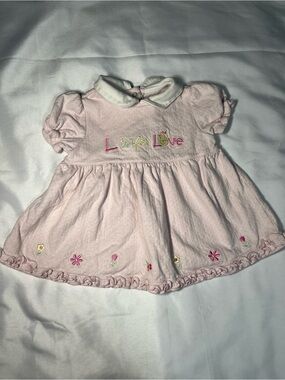 Disney Winnie The Pooh L Is For Love‎ Pink Dress Baby Girl 6-9M Floral